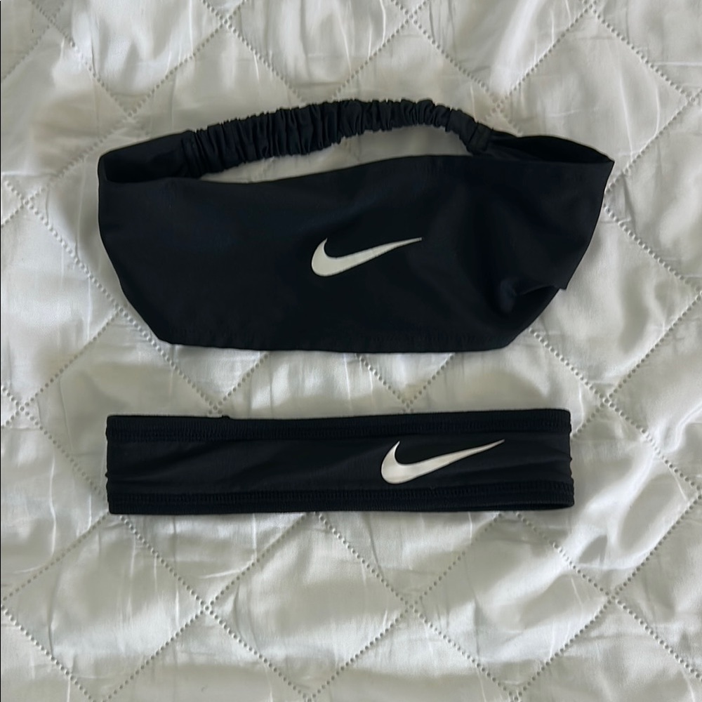 Nike Black Headbands with Swoosh